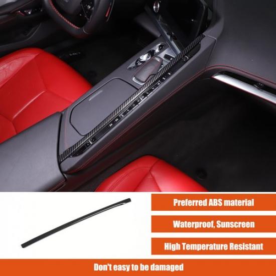 ABS Carbon Fiber Center Gear Left Side Strip Trim Cover For Corvette C8 -25