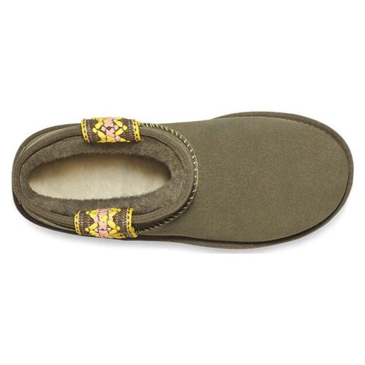 UGG Классические ультрамини ботинки на платформе с косичкой, цвет 'Жженый Оливковый', женские 1138491-BTOL