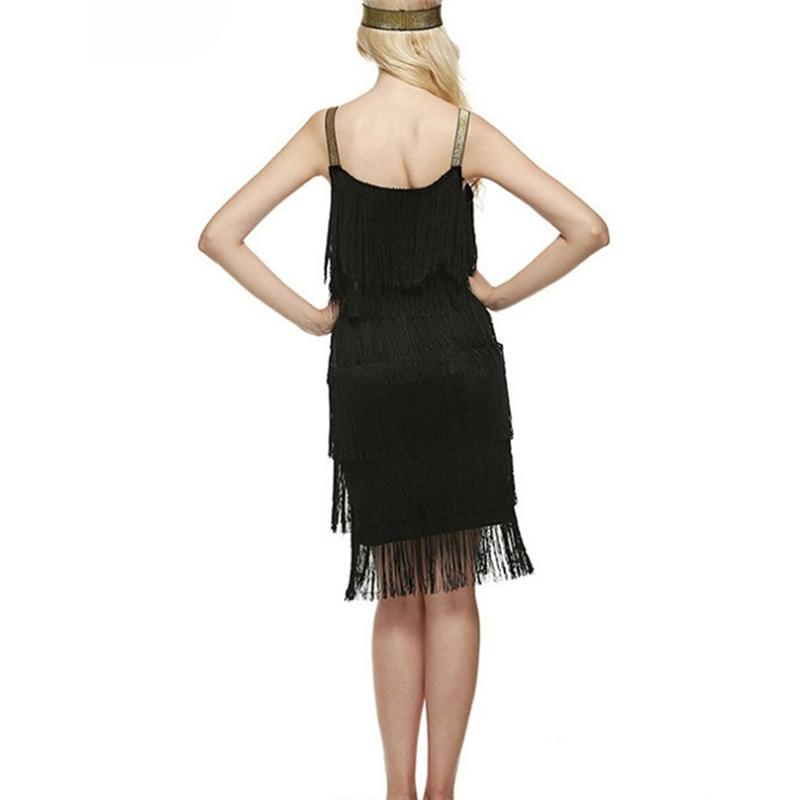 Women's 1920s Vintage Headband Dress Flapper Cocktail Great Gatsby Party Tassel Fringe