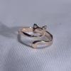 European & American Style Geometric Cat Ring - Adjustable, Open Design Fashion Ornament