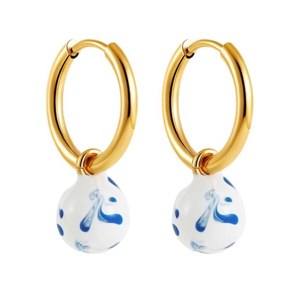 Китайские серьги из сине-белого фарфора, керамические, из фарфора, висячие, подарок