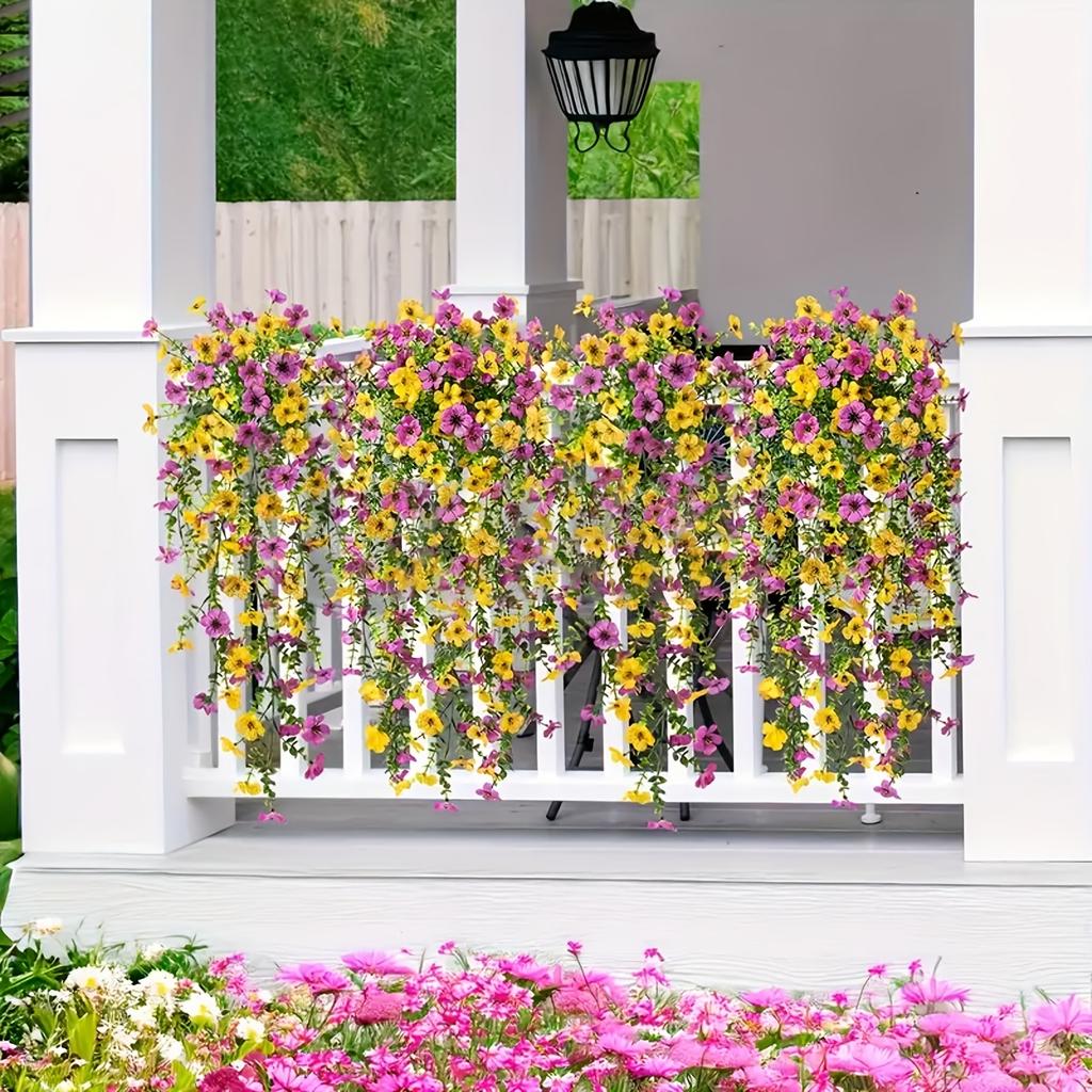 1 шт/2 шт изысканные реалистичные шелковые ромашки подвесные цветы для улицы искусственные растения цветок орхидеи