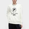Fila Fusion Свитшот с круглым вырезом и логотипом-буквой Свободный свитшот Мужской свитшот Белый T11M345204F-WT