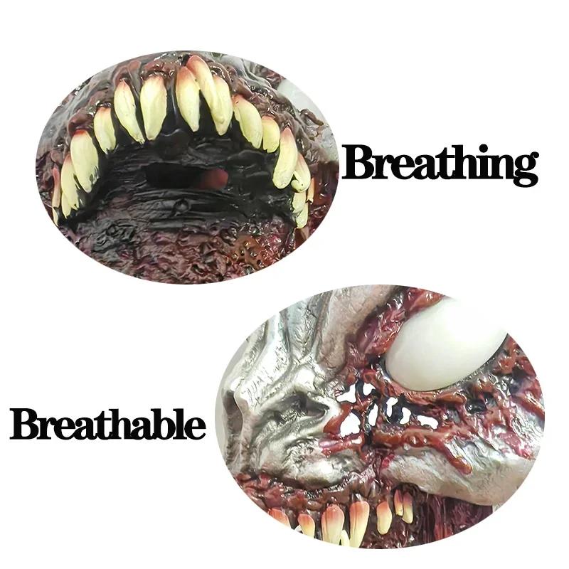 Хэллоуинский головной убор Маска Венома Ужасающая и Реалистичная Маска Экзорциста Латексная Улыбающийся Белоглазый Дьявол Головной убор Вечеринка COS Одежда