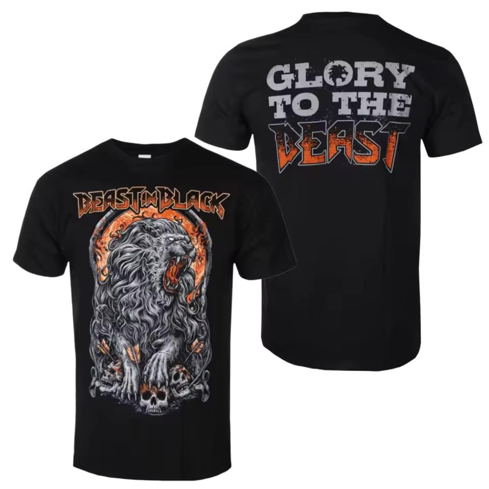 Beast In Black - Glory to the Beast Pattern Printed T-shirt - Metal Band T-shirt Suitable for Both Men and Women To Wear