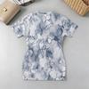 V-Neck Bodycon Dress | Minimal Floral Short Sleeve, Soft Fabric, Casual Elegant for Daily, Vacation & Gatherings