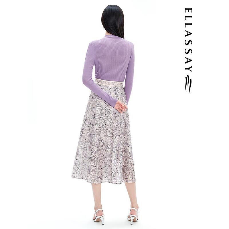 ELLASSAY Women's Spring/Summer Wool Cashmere Blend Pullover Sweater EWE331M07400