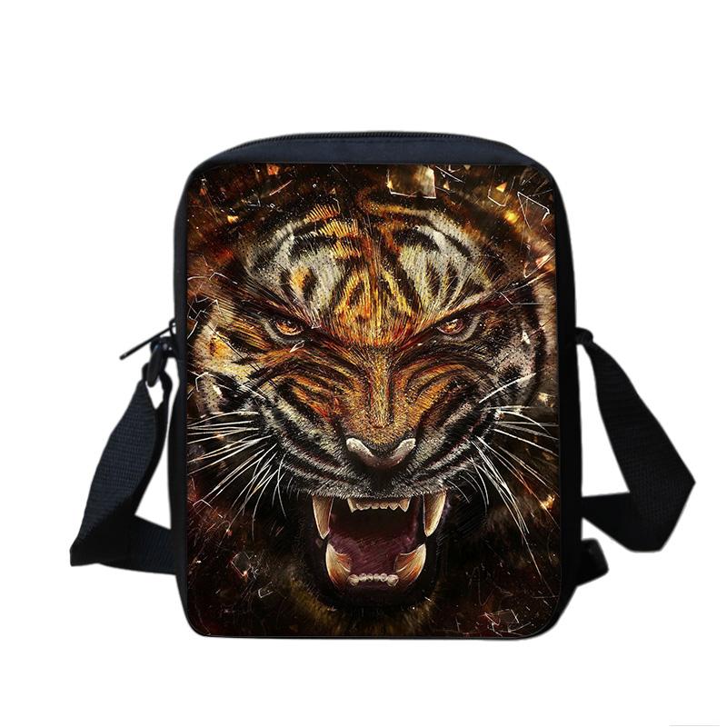 Новая сумка через плечо от Tiger универсальна, модная и имеет неконфликтный анималистичный принт.. Это школьный подарок на день рождения для мальчиков и девочек