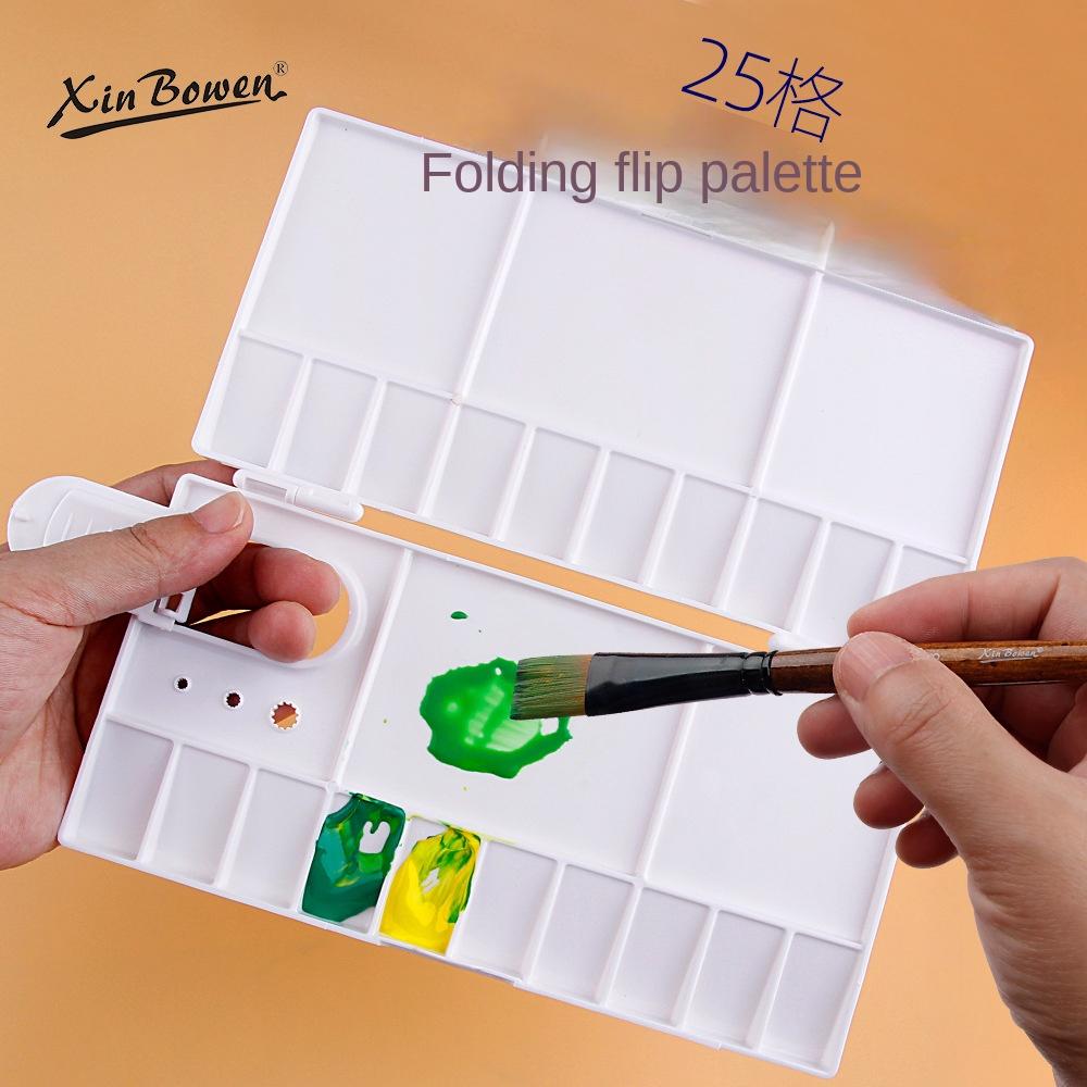 Plastic Flip-Top Watercolor Palette Box for Students - Acrylic Paint Mixing Tray Art Supply
