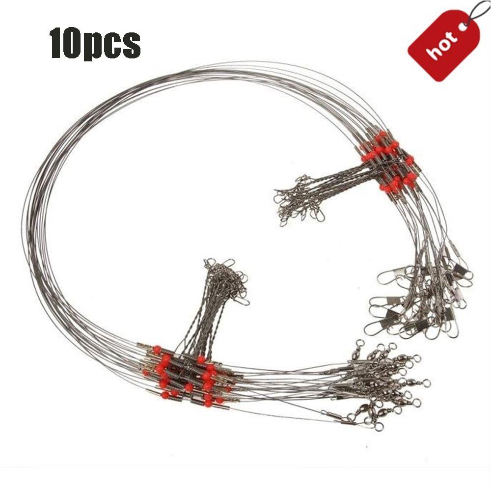 Steel String Rolling Swivels Safety Snaps Leader Trace With Snap Rope Wire Fishing Wire Line