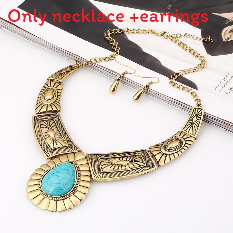 Винтажное Ожерелье с Подвеской в Форме Капли Воды на Сплавленной Цепочке и Серьги для Ретро-Энтузиастов