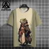 Men's Animal T-Shirt Japanese Samurai Cat Element Graphic 3D Print T-Shirt