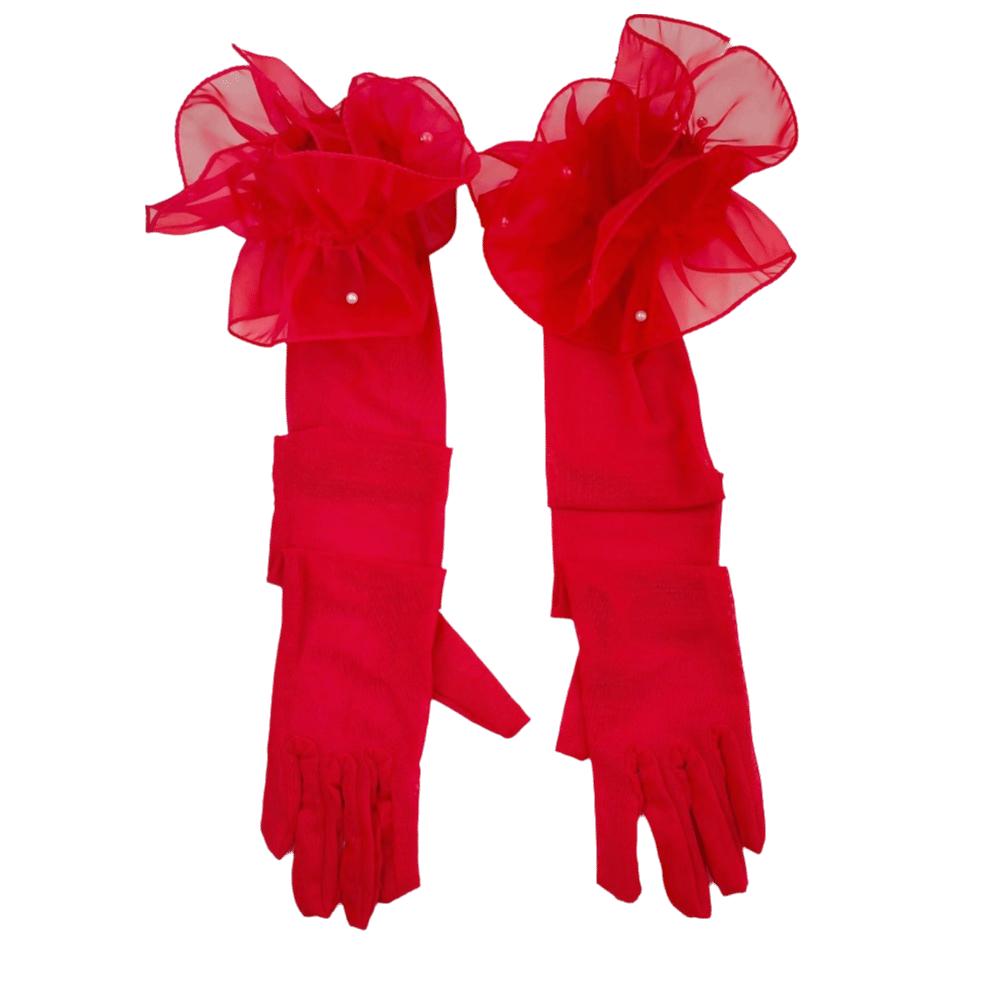 Wedding Dress Women Long Mittens Elastic Bridal Mesh Gloves Solid Lace Sleeves Gloves Outdoor