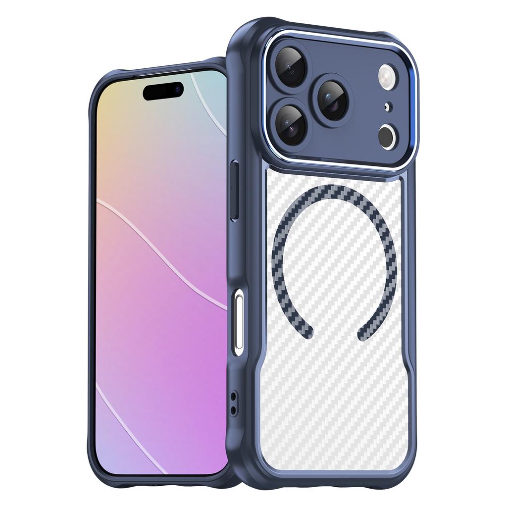 iphone 18 Pro Max Magnetic Phone Case,Clear Carbon Fiber Shockproof Phone Case Cover for iphone 18 Pro Max