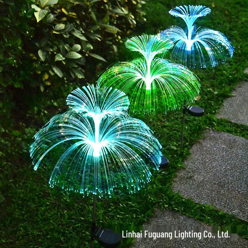 LED Solar Outdoor Firefly Firework Jellyfish Lights, Ground Insert Decorative Courtyard Landscape Atmosphere Lights