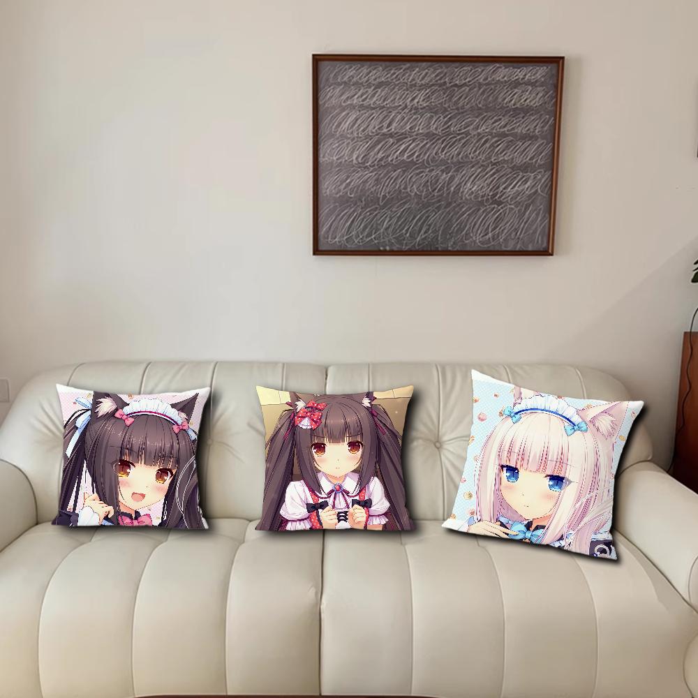Девушка-кошка Милая N-Nekopara Chocola подушка Для спальни Автомобиля Кофейни Комнаты Мягкая и Гостиной Дивана Декоративная наволочка