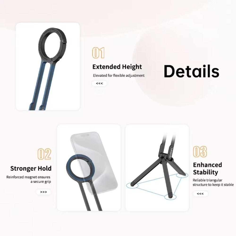 Carabiner-Mounted Magnetic Phone Holder Angle Adjustable Bracket Phone Handle Livestreaming