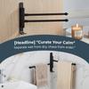 Black Swivel Towel Hanger Stainless Steel and Zinc Alloy Rotating Towel Bar  Space Saving
