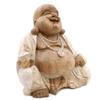 Buddha Statue Happy Whitewash Suar Wood 50cm