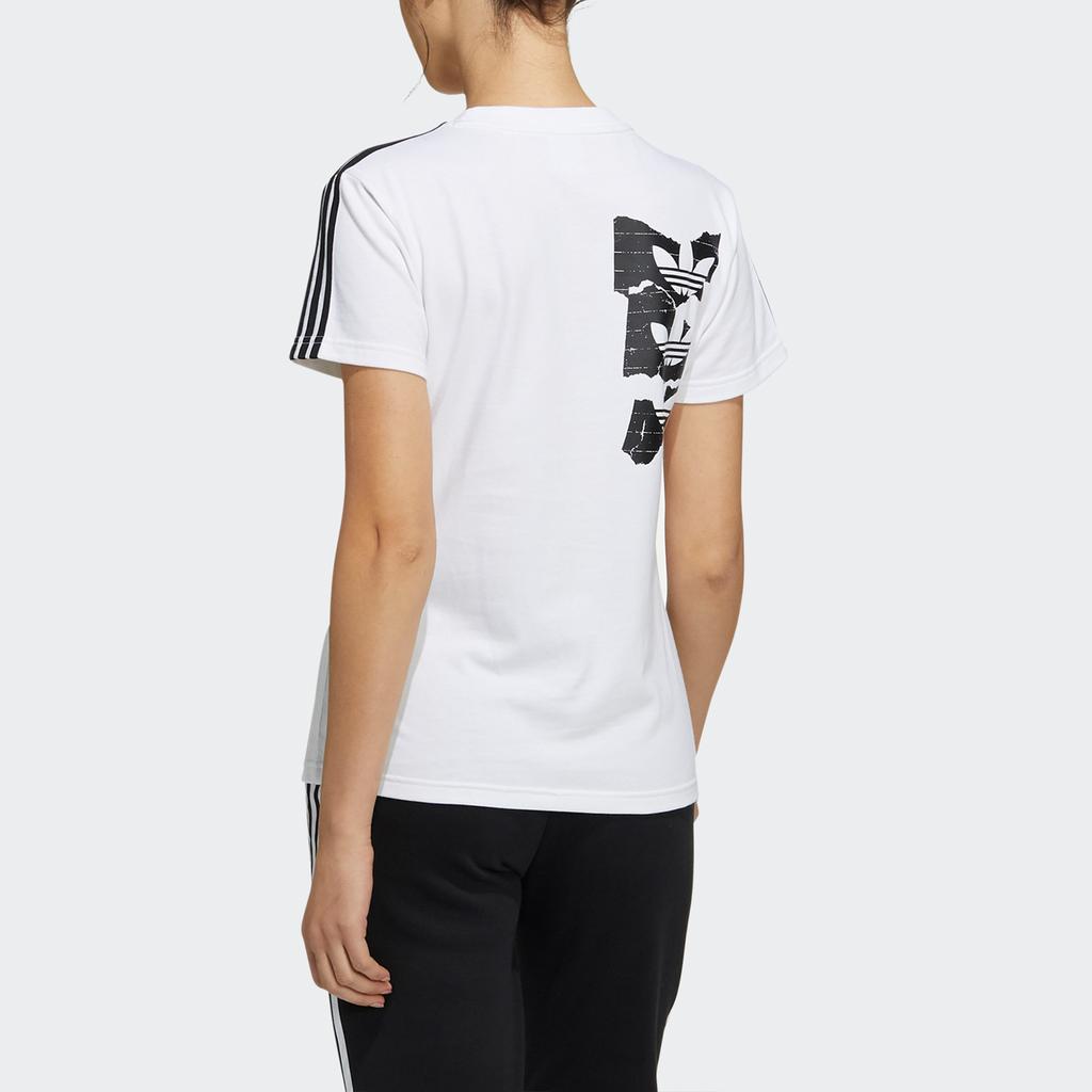 Adidas Originals Drop Shoulder Sleeve T Shirt Women's White HA1492