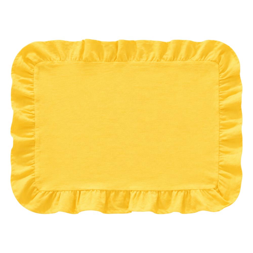 Ruffle Heat-Insulated Mat Stripe Grid Table Mat Washable Coaster  Breakfast
