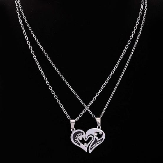 Мужская и женская пара, я люблю тебя, горный хрусталь, сердце, кулон, цепочка, ожерелье, ювелирные изделия