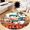 Custom Name Hilda Printed Round Rug Carpet Chair Rug Area Rug Entryway Doormats,for Office Chair Living Room Bedroom Kitchen Room.