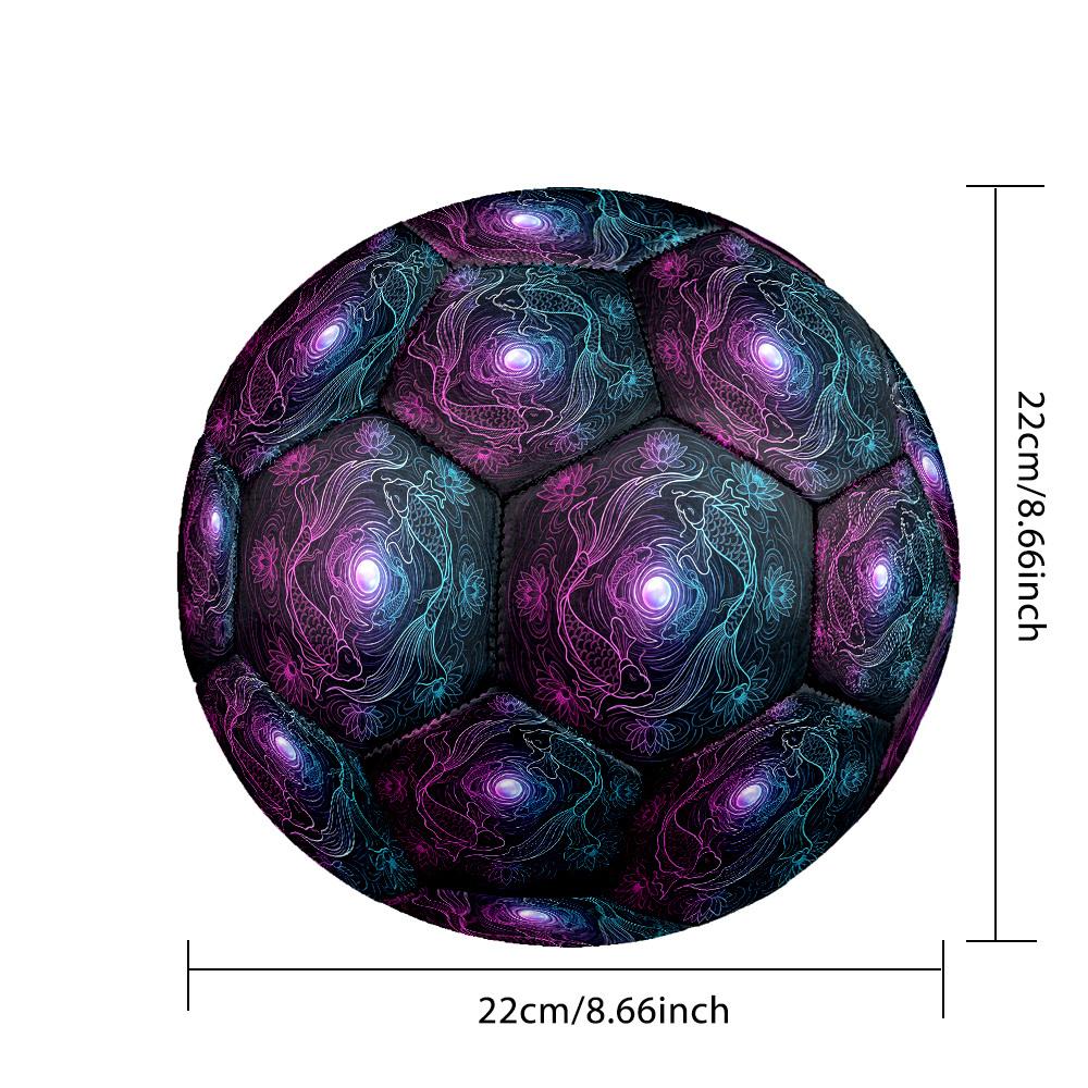1pc Koi Fish Harmony Themed Soccer Ball, Size 5, Lightweight PVC Material, Outdoor Training Soccer Ball Gift. q62296