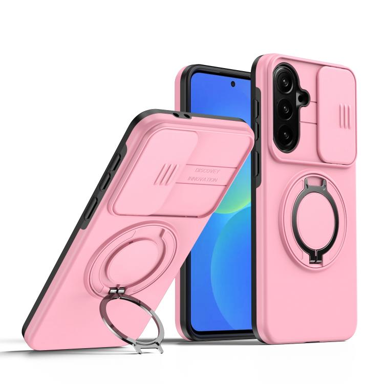 Camera Sliding Shield Magnetic Rotation Holder Phone Case