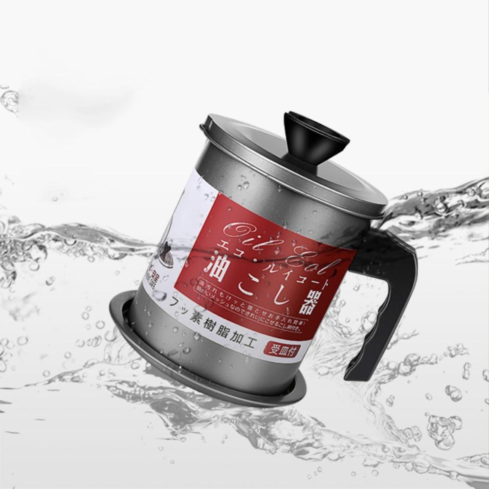 Stainless Steel Oil Storage Container 1.4L/1.7L Grease Strainer Container Kitchen Storage