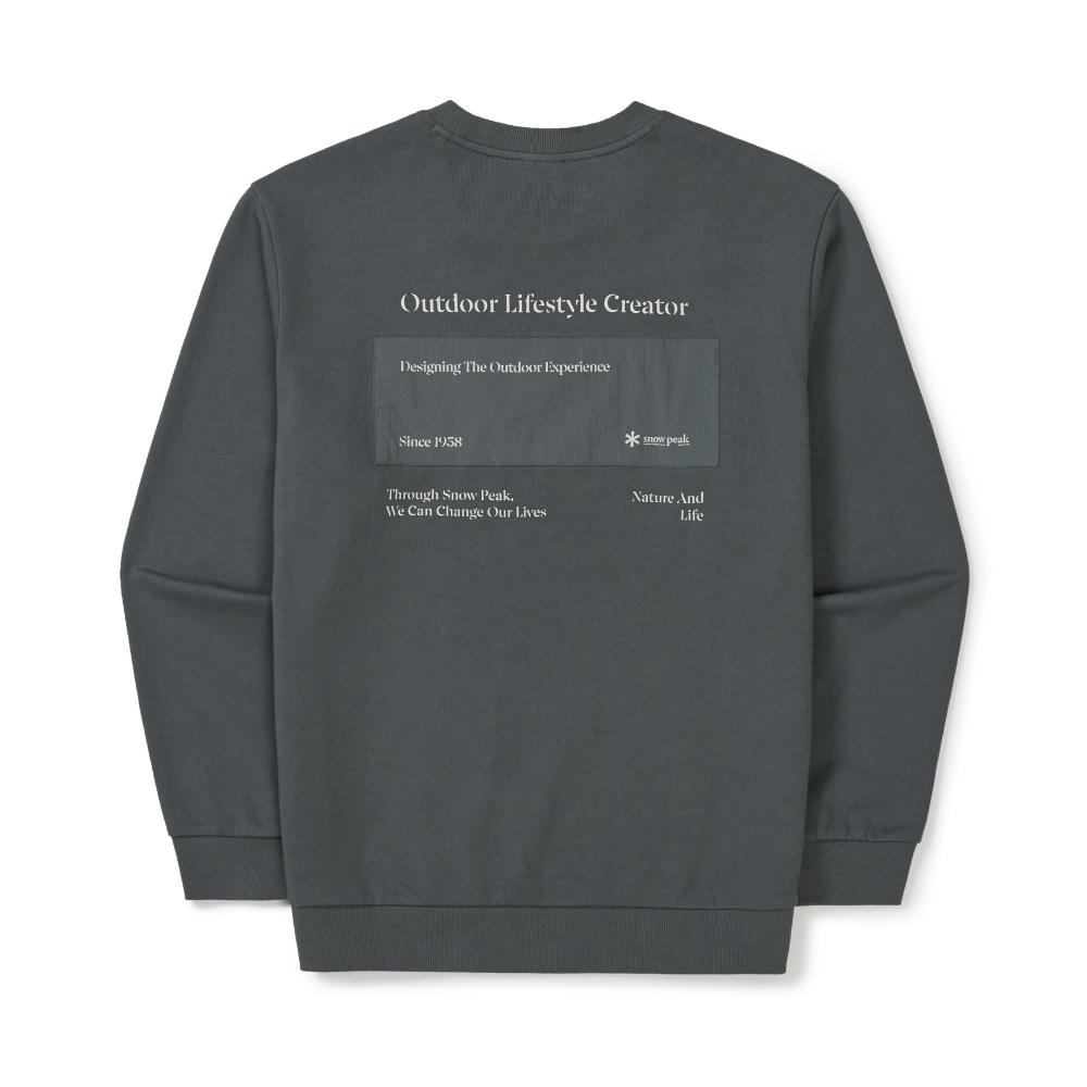 [Snowpeak] Land Lettering Woven Patch Sweatshirt Urban Green (S26SMFHT54)