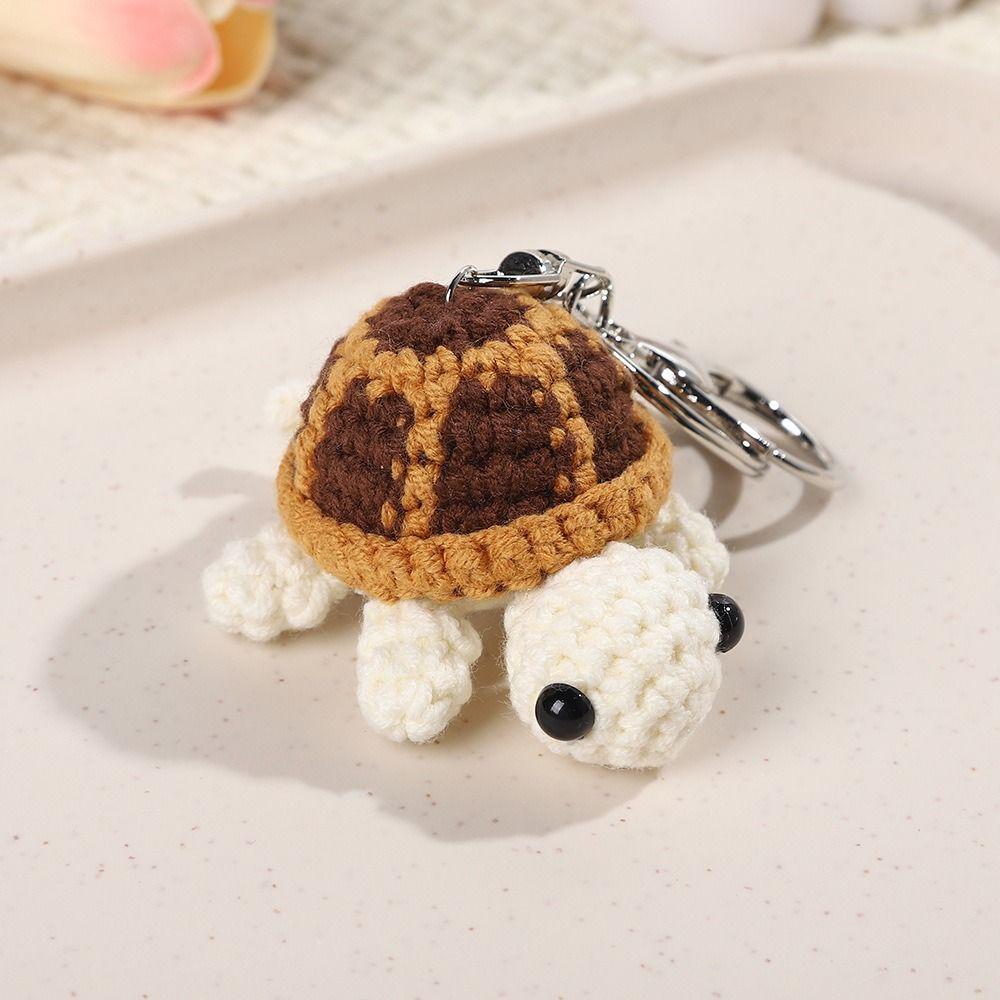 Mini Little Turtle Crochet Keychain Wool Knitting Turtle Doll Pendant Keychain Men
