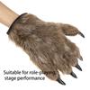 1 пара перчаток волка на Хэллоуин, украшения, перчатки оборотня, перчатки гориллы, макияж, сценические руки, лапы, когти для реквизита, косплей