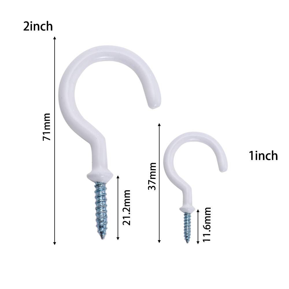 Heavy Duty White Screw-In Home Storage Holder Wall Mounted Mug Hanger Cup Hooks Ceiling Hooks