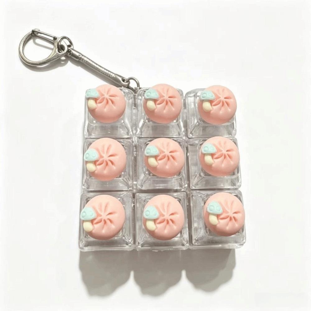 Foods Clicker Anti-stress Toy Pendant Stress Relief Calming Keychain Keys Children Adults