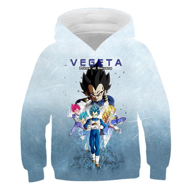 Толстовки Dragon Ball Z 2025 Детские Толстовки Гоку Одежда для Малышей Мальчиков на Осень Новая Детская Одежда Детские Толстовки Вегета 3D Толстовка