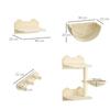 Cat climbing wall, 4-piece cat tree with climbing structure, cat stairs, hammock, jumping platform, wall-mounted cat tree for cats up to 5 kg