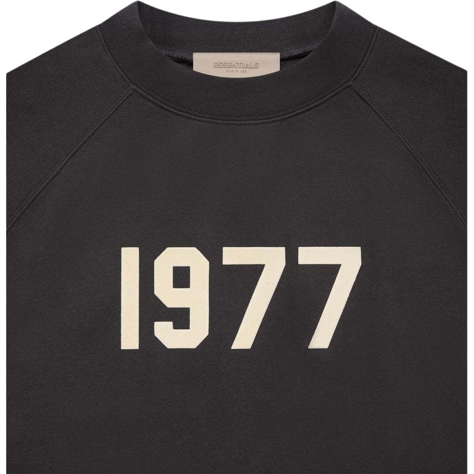 Fear of God Essentials 1977 Серия SS22 Реглан Круглый вырез Короткий рукав Свитшот Мужской Свитшот Железный Черный FOG-SS22-210