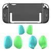 Switch 2 Transparent Case with 6 Interchangeable Grip Covers (3 Thickness Sets) - Anti-Slip Texture, Magnetic & Dock Compatible