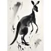 Chinese Ink Drawing Retro Animals Vintage Poster Tiger Panda Dragon Rhino Retro Canvas  Wall Art Living Room Home Decor