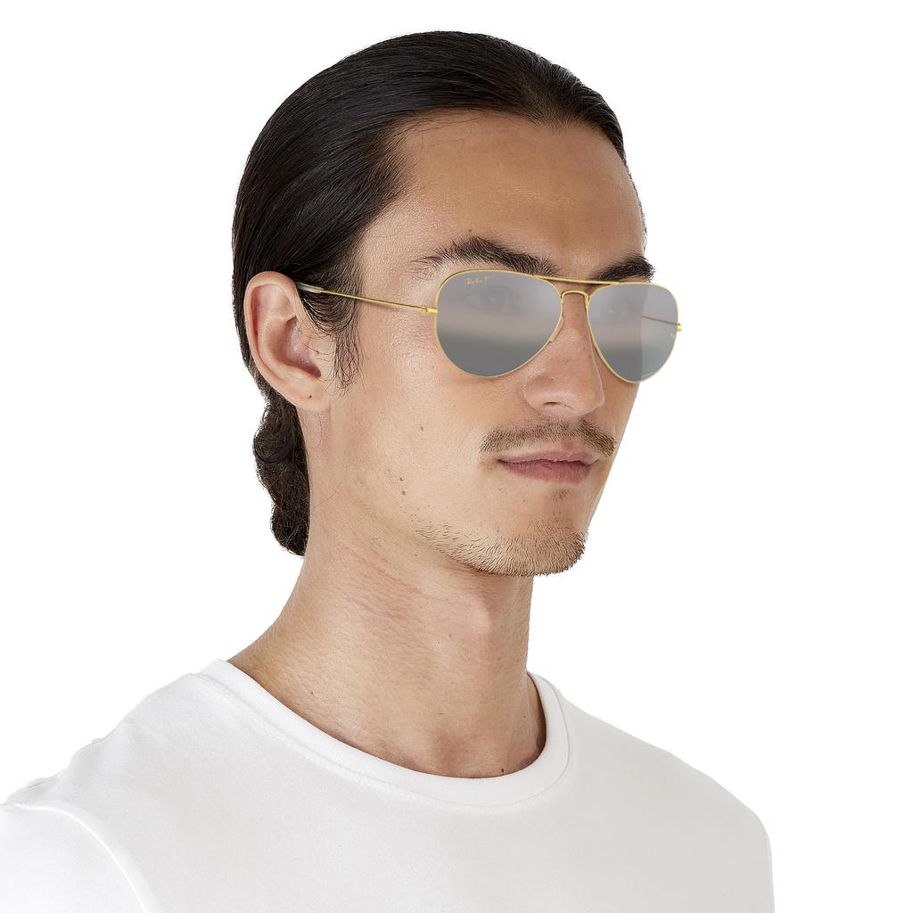 RB3025 Legend Dark Gray Gradient Polarized Silver Contrast Enhancement Size 58 Ray-Ban Sunglasses, Gold/Crystal Lenses,