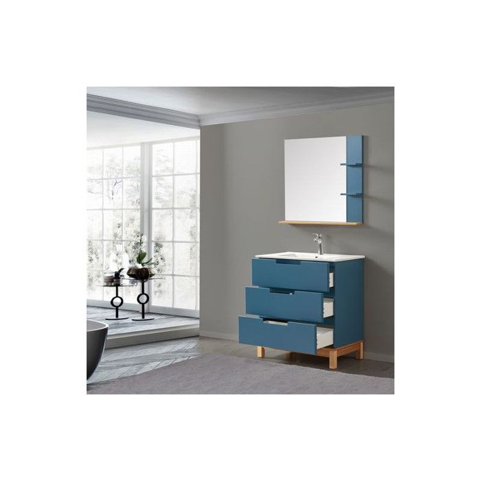 Ensemble de salle de bain bleu 80 cm