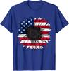 American Flag Sunflower 4th of July Independence Unisex T-Shirt