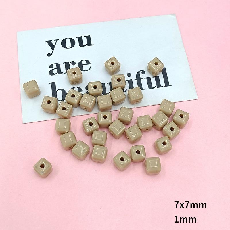 200pcs 7MM Candy Beads Beads and Bead Spacers DIY Hand Chain Mobile Phone Chain Bead String Acrylic Accessories Three-Dimensional Relief