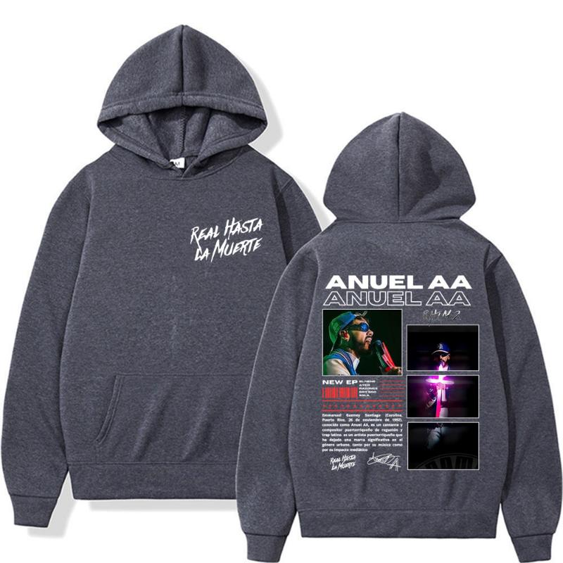 Рэпер Anuel AA Rhlm 2 Альбом 2026 Мерч Худи Мужские Женские Высококачественное Худи Топы Мода Винтаж Хип-Хоп Поп Музыка Толстовки