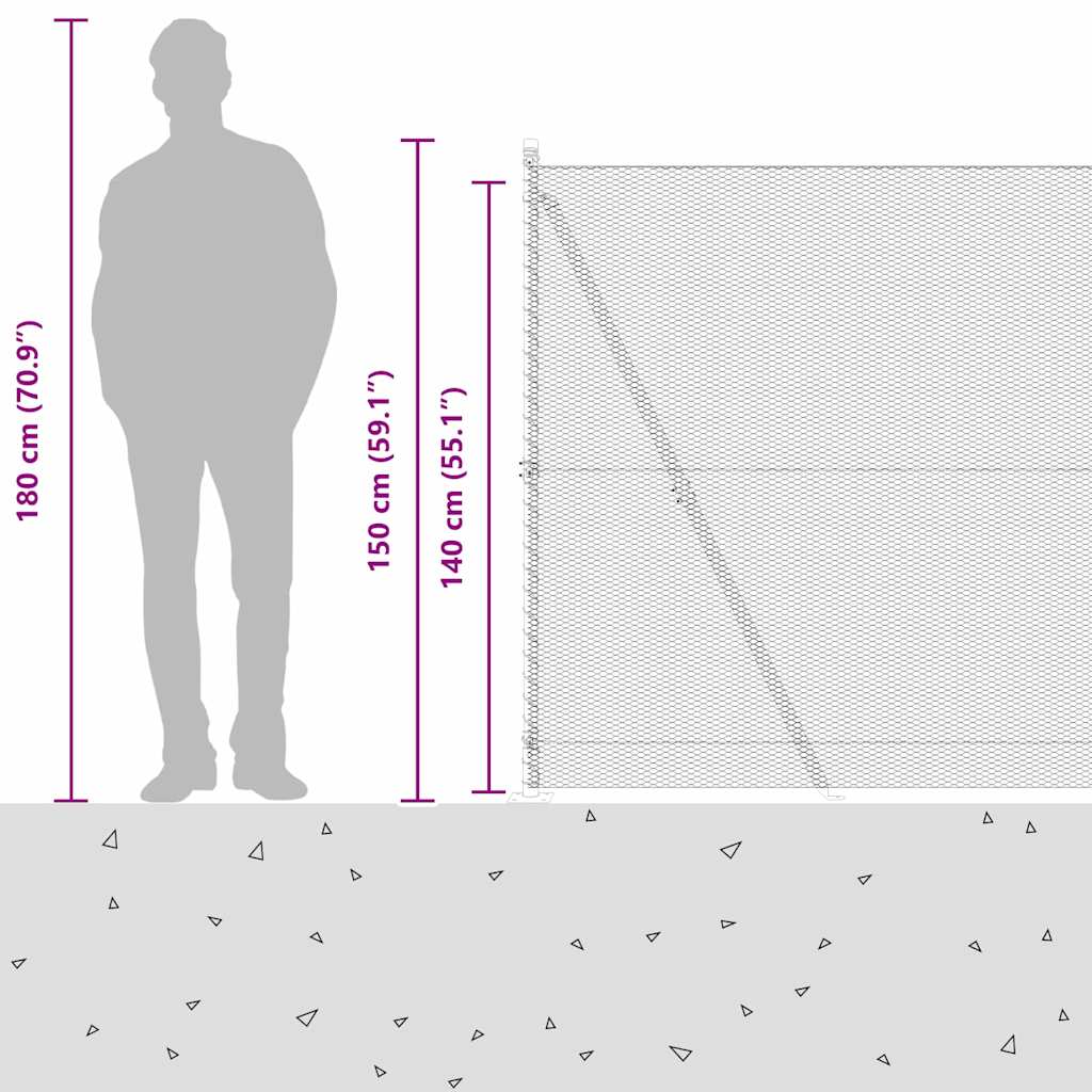 Welded Wire Fence with Concrete Foundation 10 x 1.4 m (W x H)