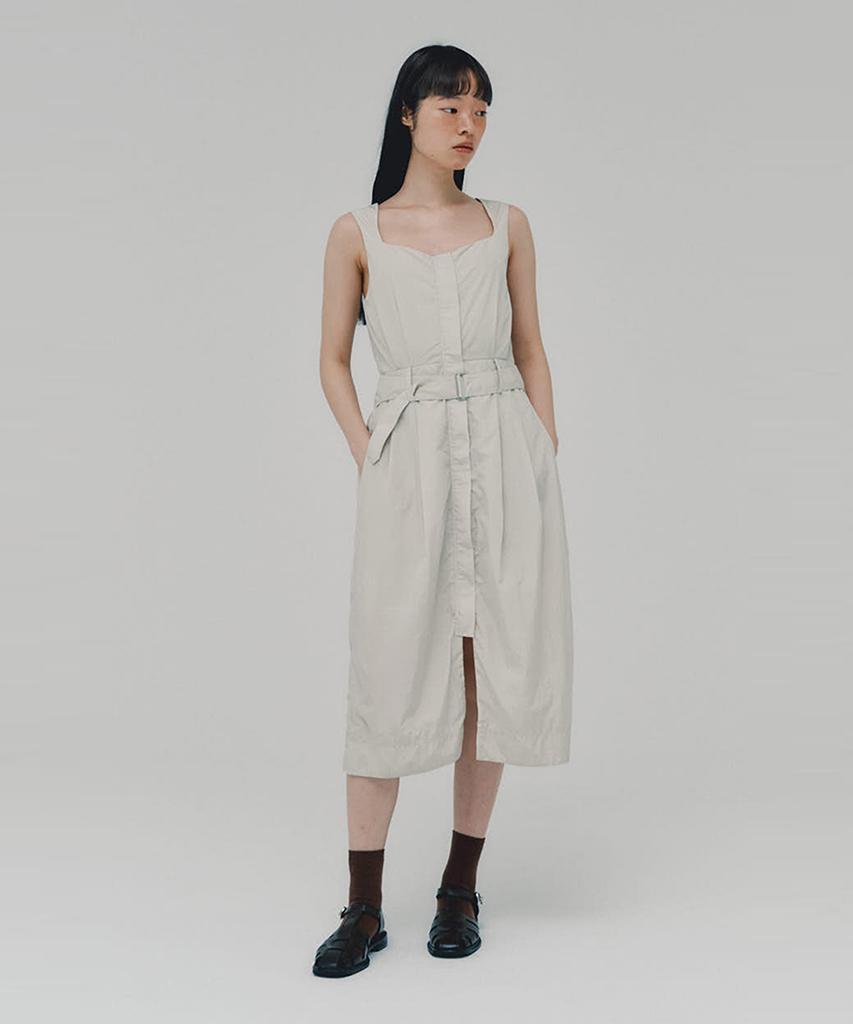 Awi Nylon Belted Dress_Light Gray