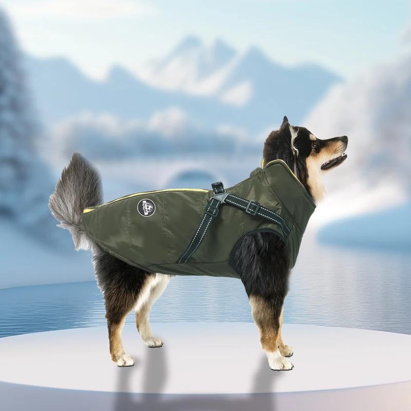 Dog Cotton Coat Thickened Dog Cotton Coat Chest and Back Integrated Cotton Vest Winter Dog Clothes