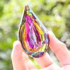Faux Crystal Prism Sun Catcher Decoration Indoor Outdoor Garden Window Hanging Rainbow Maker Clear Waterdrop Hanging Ornament Pendant