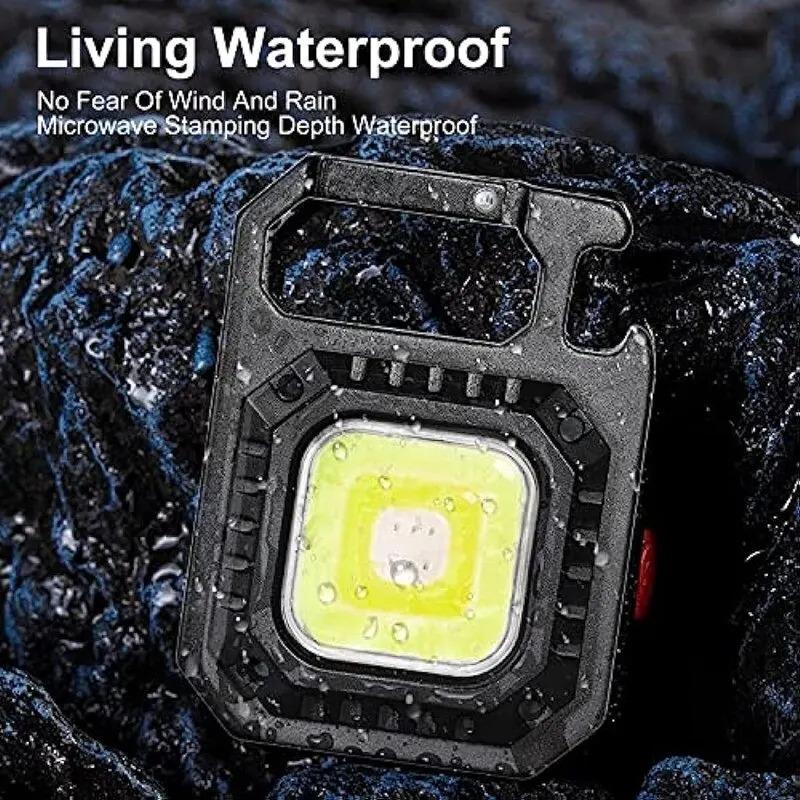 AmmToo Mini LED Magnetic Flashlight COB 800 Lumens USB Rechargeable 7 Modes Outdoor Camping Pocket Work Light Spotlights